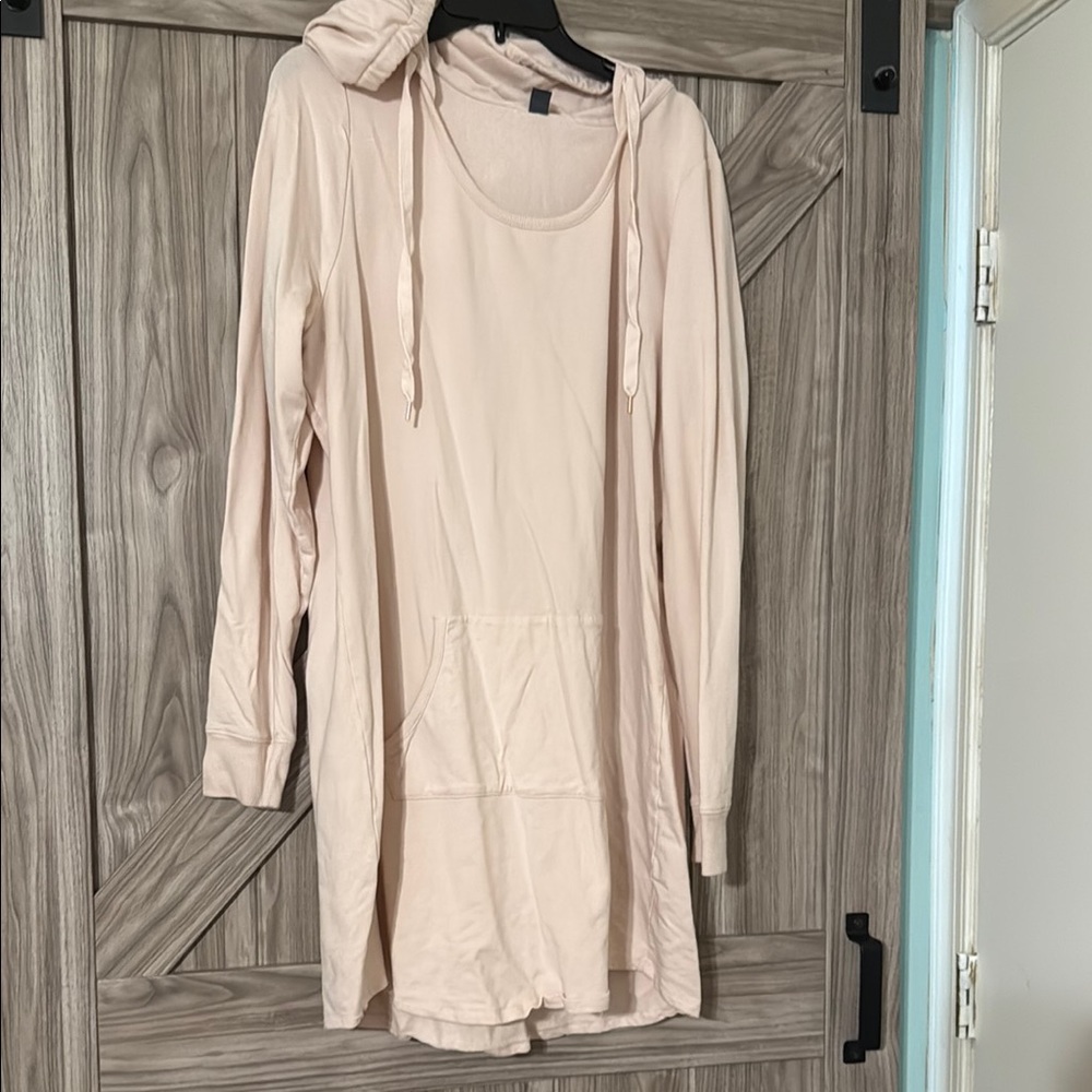 AnyBody Women's Long Sleeve Hoodie Dress - Cream